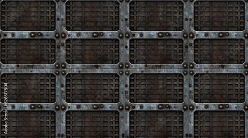 Seamless metal grid background