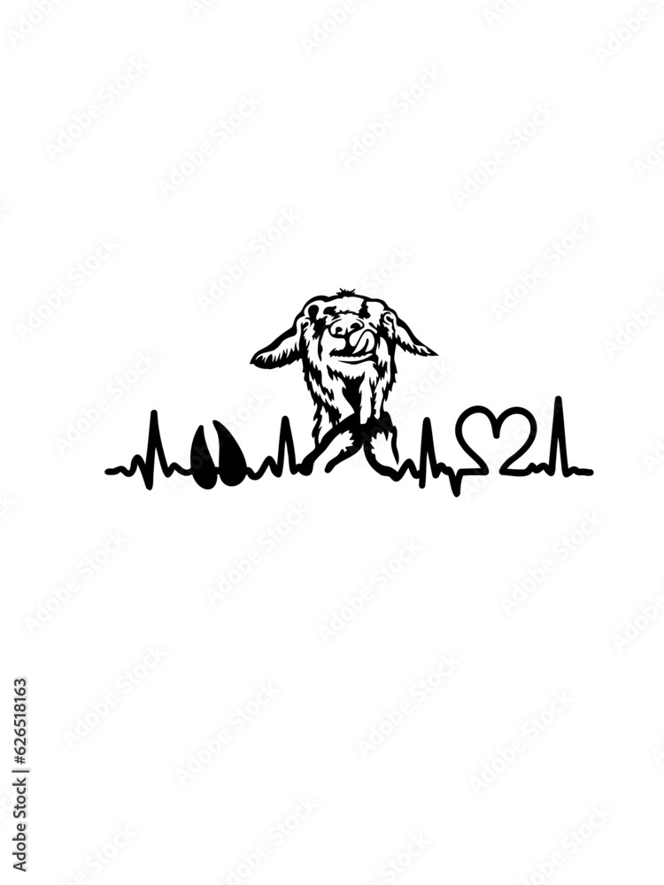 goat heartbeat  SVG vector graphic and cut file sheep
