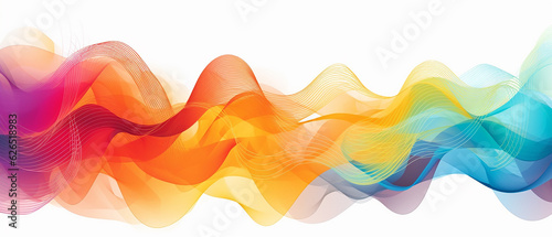 multicolored pulse  abstract lines  rainbow gradient on a white background. 3d texture. .