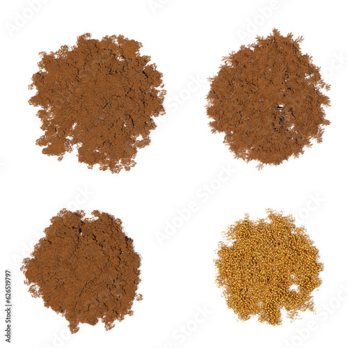 High quality top view of autumn trees for landscaping