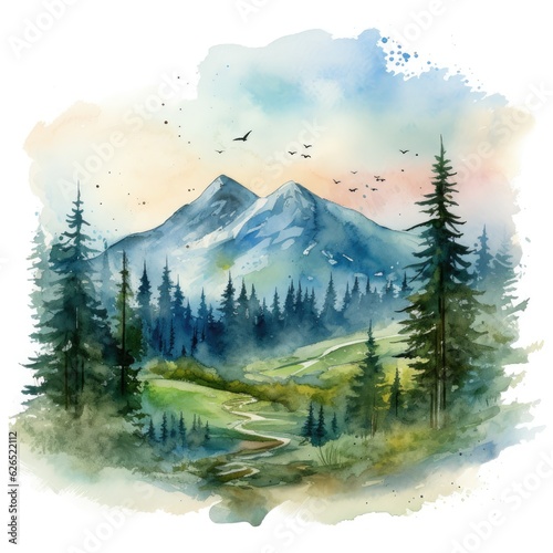Breathtaking mountain landscape painting