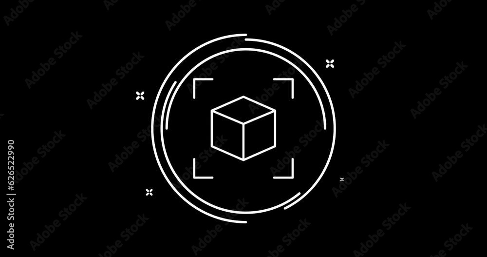 augmented reality 3d object animated outline icon with alpha channel. augmented reality rotation appearance 4k video animation for web, mobile and ui design augmented reality 3d object animated outline icon with alpha channel. augmented reality rotation appearance 4k video animation for web, mobile and ui design