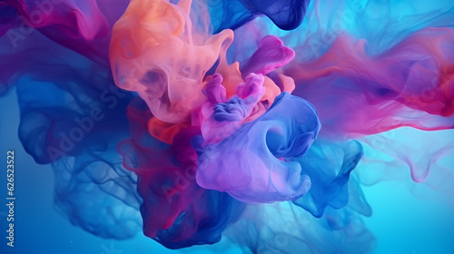 beautiful illustration with colored smoke, smartphone wallpaper. Generative Ai. 