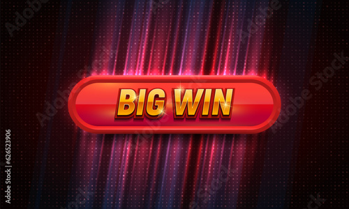 Shining sign Big Win on bright background. Vector illustration.