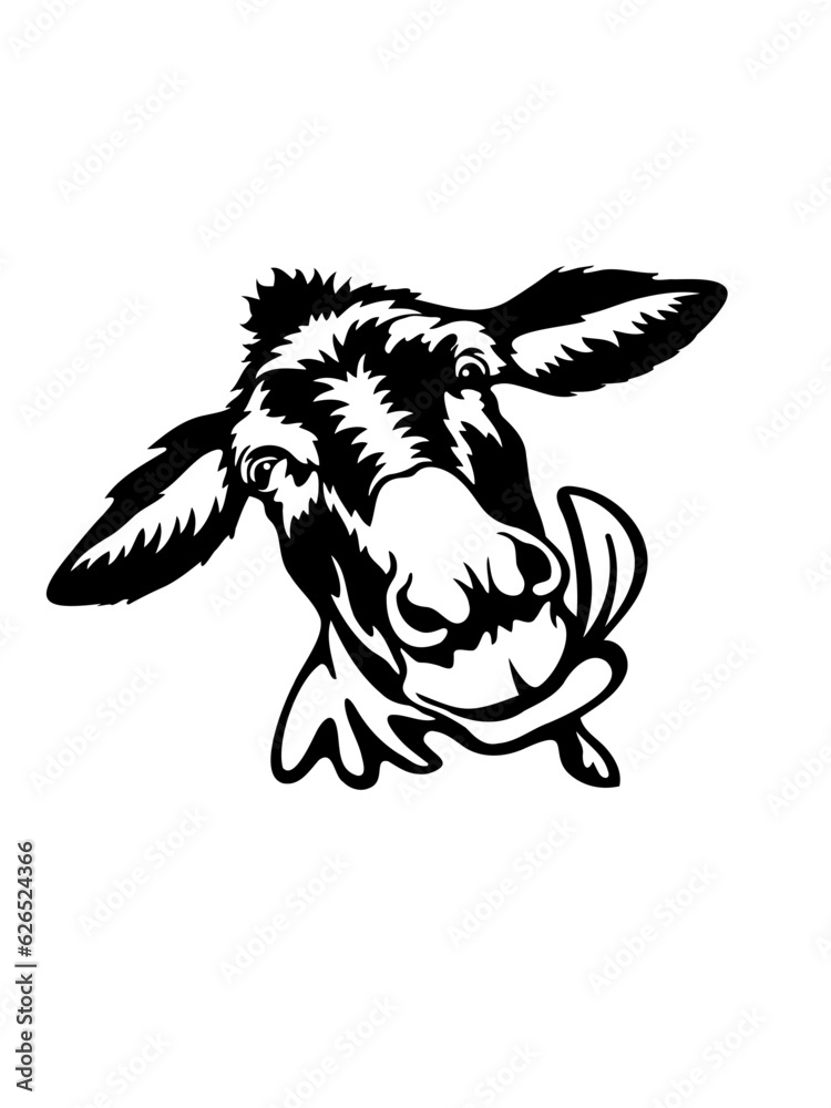 Funny and hilarious peeking donkey SVG vector graphic and cut file