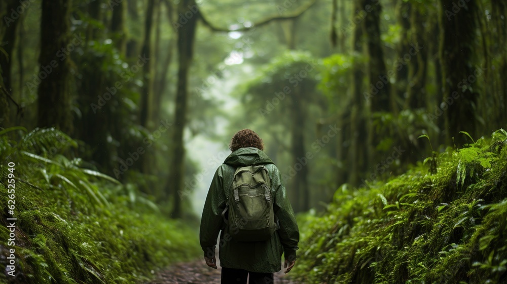 Backpack Adventure at nature, Generative AI