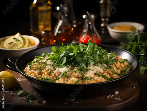 Italian risotto with fresh basil