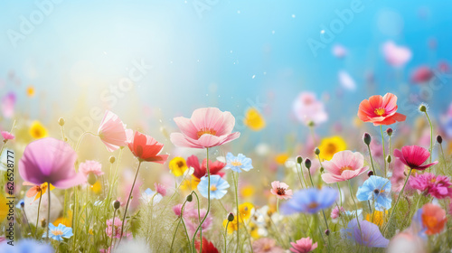 Beautiful meadow full of spring flowers