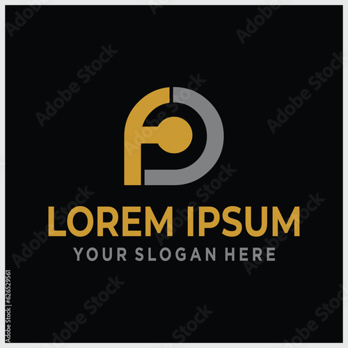 Creative and Modern Letter FD Logo Design Icon.