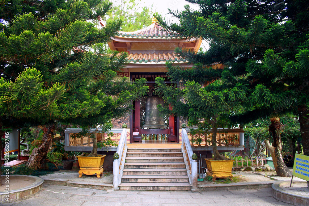 Fototapeta premium Dalat, Vietnam - 12.07.2019. Thien Vien Truc Lam temple monastery Da Lat, Vietnam