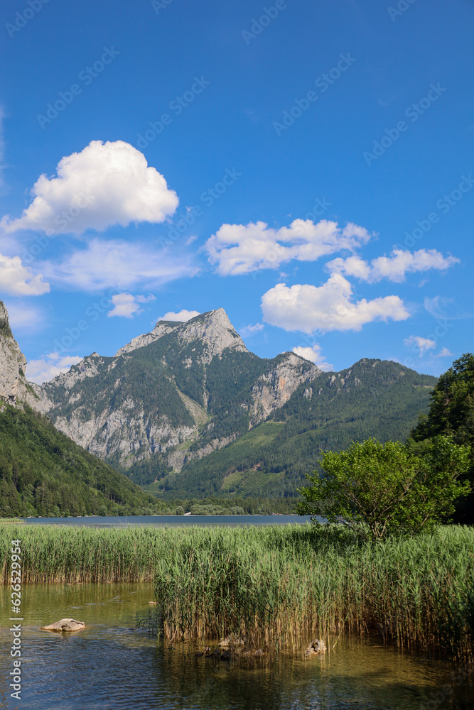 leopoldsteinersee, Austria. The Leopoldsteinersee is a mountain lake in Styria, in the east of Austria