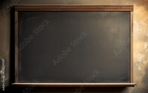 blank blackboard on wooden wall