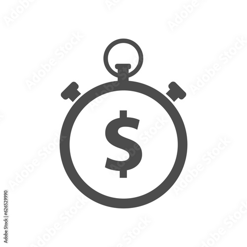 Stopwatch With Dollar glyph vector icon isolated. Stopwatch With Dollar stock vector icon for web, mobile app and ui design