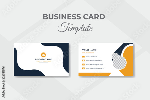Unique creative business card restaurant design template.