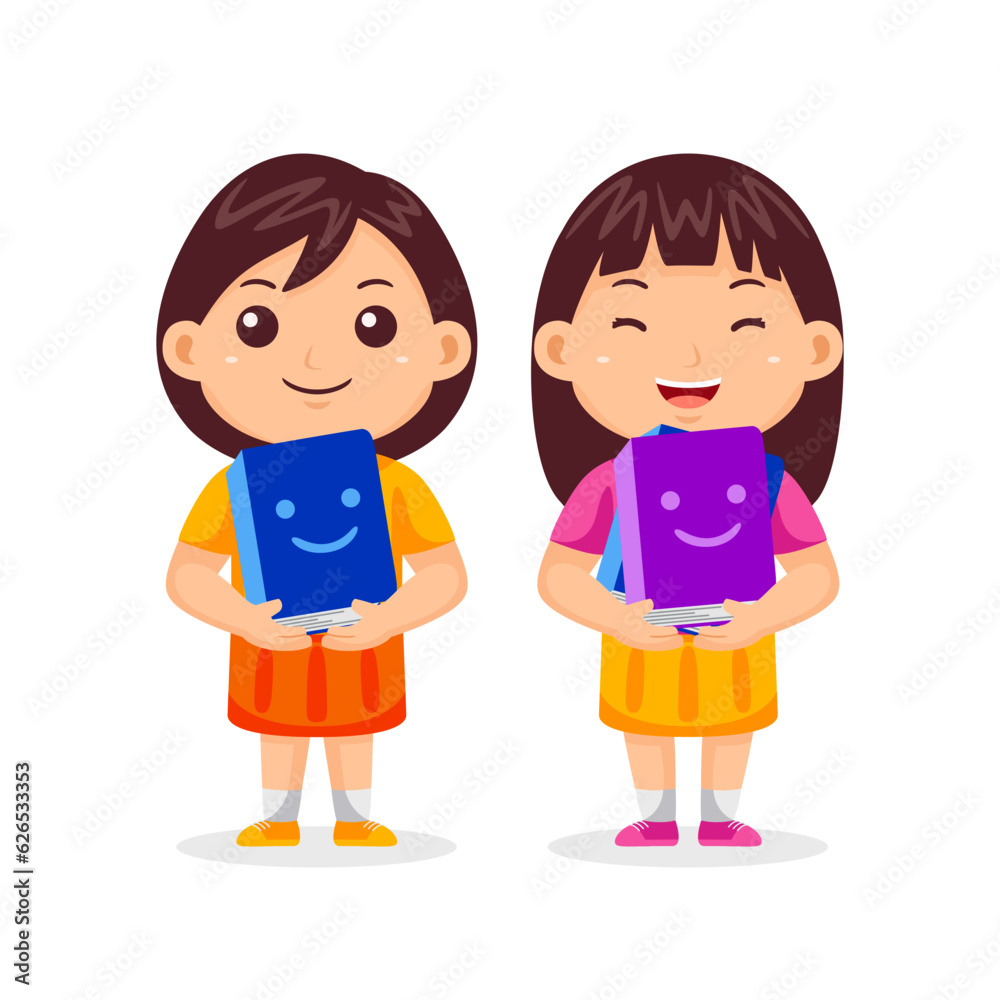 Girl Back to School Vector Illustration