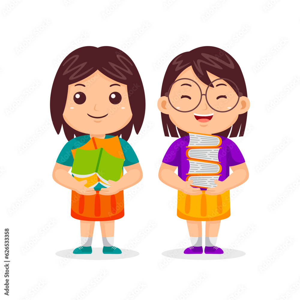 Girl Back to School Vector Illustration Girl Back to School Vector Illustration