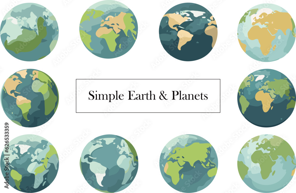 Simple illustration set of earth and planets
Simple illustration set of earth and planets
