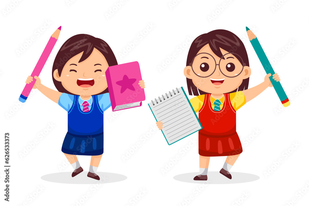 Girl Back to School Vector Illustration Girl Back to School Vector Illustration