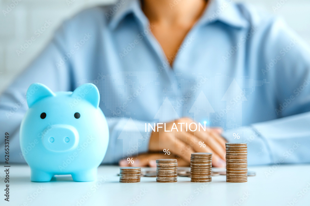 Inflation and tax concept .FED consider interest rate hike