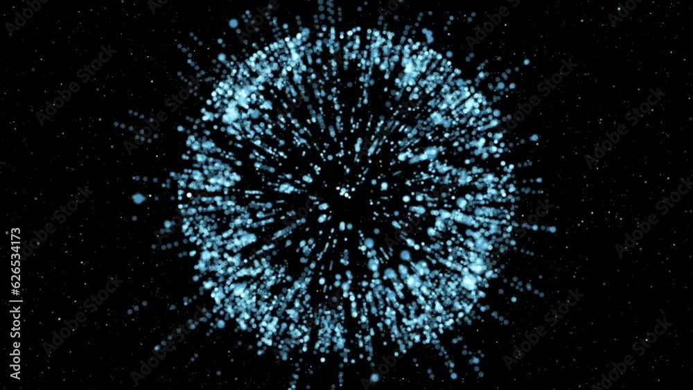 Abstract video of a neon incipient gas planet in the galaxy. The emission was taken from the satellite. Suitable for meditation, intro, music and spiritual videos. 3D. 4K. Isolated black background.
