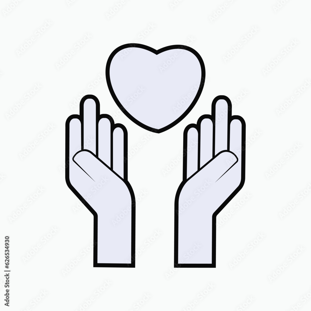 Care Icon. Give, Support. Donation, Charity Symbol - Vector. Care Icon. Give, Support. Donation, Charity Symbol - Vector.