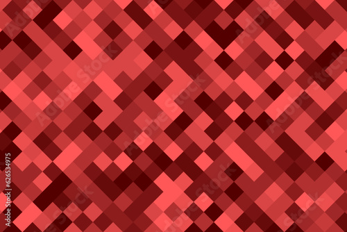 Red pixel square pattern containing technology data. Pixelated tech background vector illustration.
