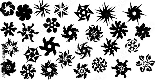 a collection of vector flowers and other futuristic and modern elements