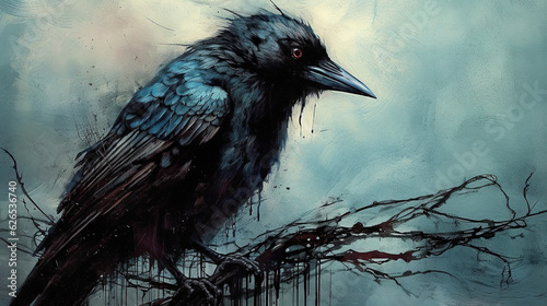crow dark illustration