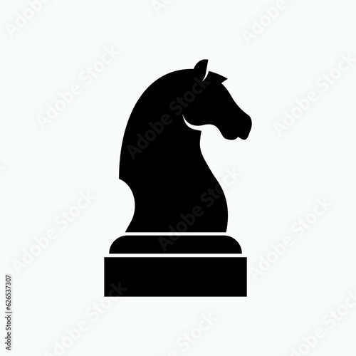 Chess Horse Icon. Strategy or Teamwork Symbol - Logo Vector
