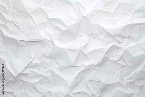 White bright crumpled paper texture background. Generative AI
