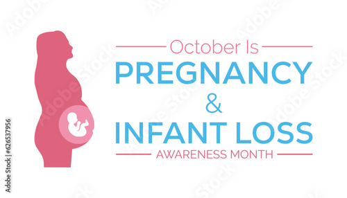 Pregnancy and infant loss awareness month (SIDS) is observed every year in October. banner, poster, card, background design.