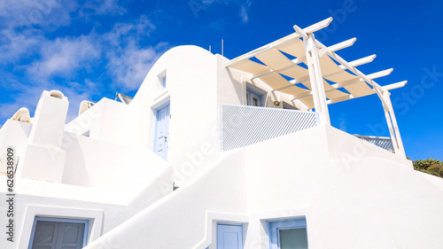 House of mediterranean village building at Santorini Greece