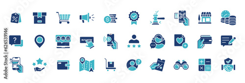Set of e-commerce online shopping icons collection vector for marketplace business web and app template design