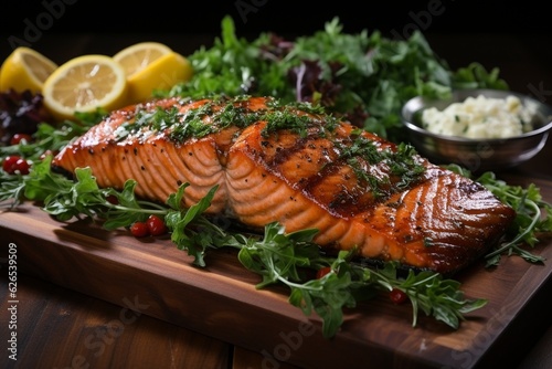Grilled salmon steak © MiraCle72