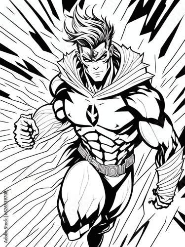 Exciting Coloring Illustration: Delight in the World of Superheroes