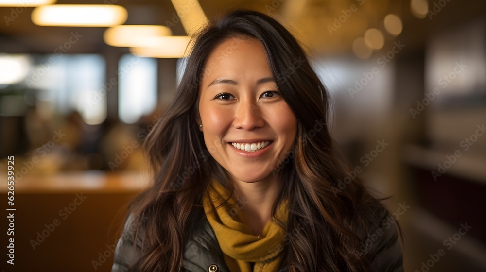 Portrait of a digital nomad woman in a coworking space Portrait of a digital nomad woman in a coworking space