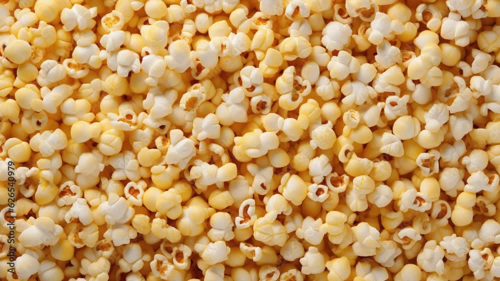 Stop Motion Animation Popcorn Full Frame Background Looped 4K