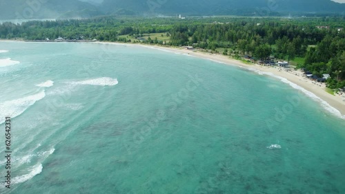 Aerial view of Babah Kuala beach in Aceh province, Indonesia	 photo