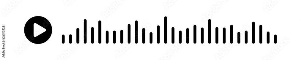 Black sound waves of the equalizer isolated on a isolated white background. Vector clipart Illustration