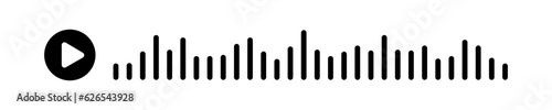 Black sound waves of the equalizer isolated on a isolated white background. Vector clipart Illustration