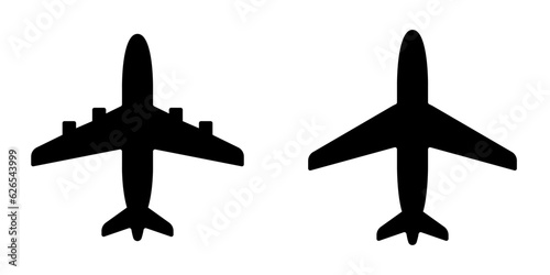 Airplane two sign icon on a isolated white background