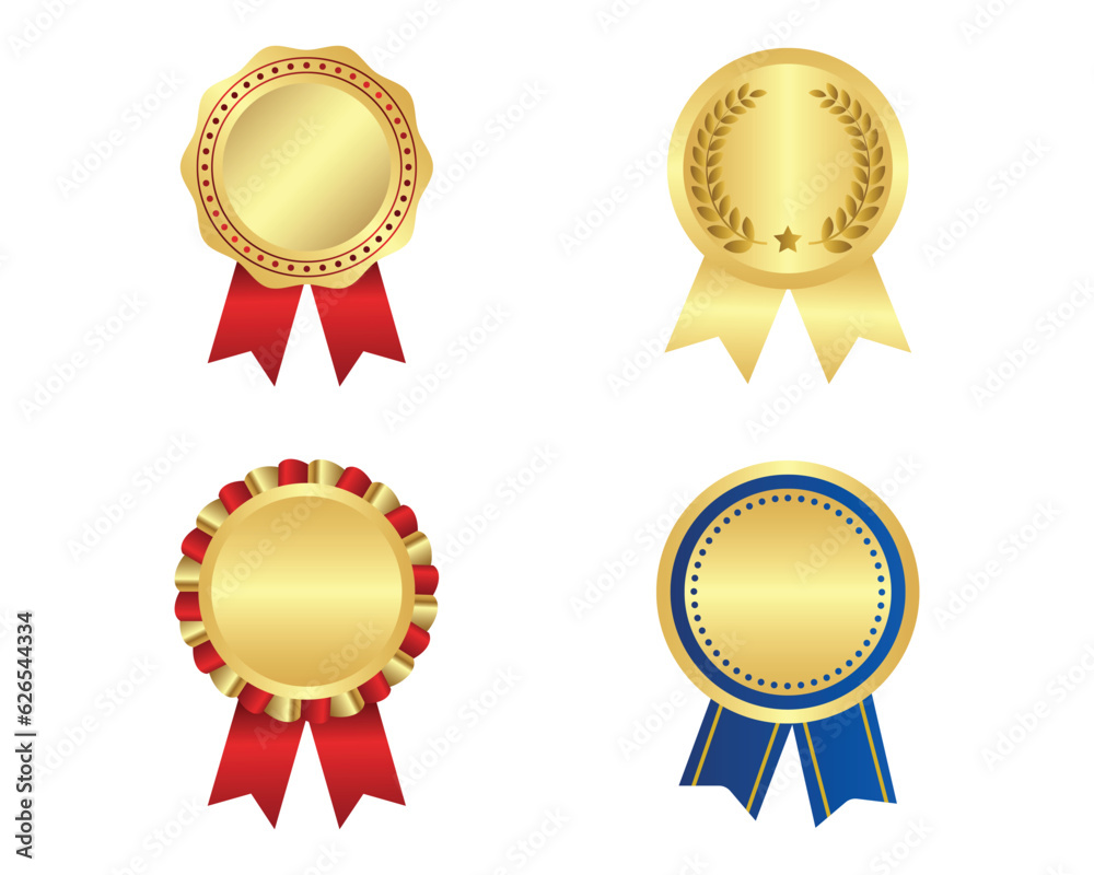 Award Winner emblem collection of gold round podium laurel wreath Award Winner emblem collection of gold round podium laurel wreath