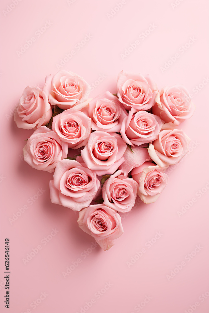 Valentine Day with Roses in a heart shape generative ai Valentine Day with Roses in a heart shape generative ai