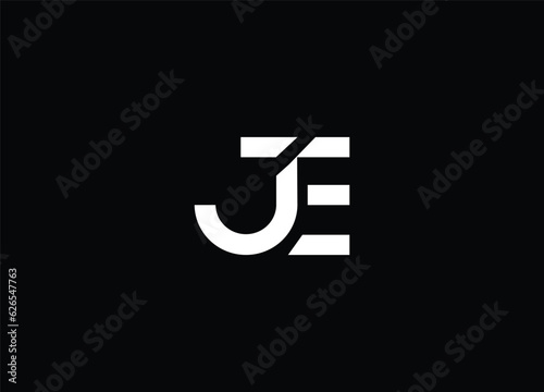 Fotografía JE initial logo design and vector logo design