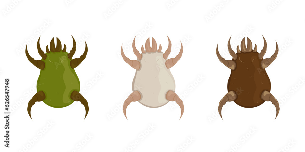 Dust mites set vector illustration. Microscopic dangerous insects cause Dust mites set vector illustration. Microscopic dangerous insects cause
