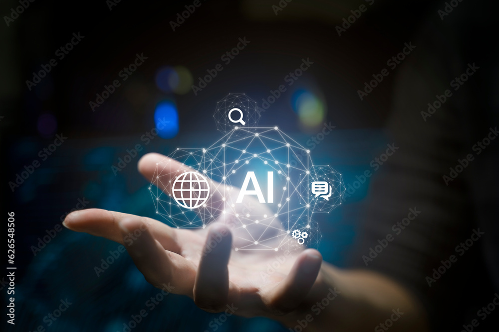 AI Chat bot ChatBot Technology and business design, global internet communication application concept. AI Chat bot ChatBot Technology and business design, global internet communication application concept.