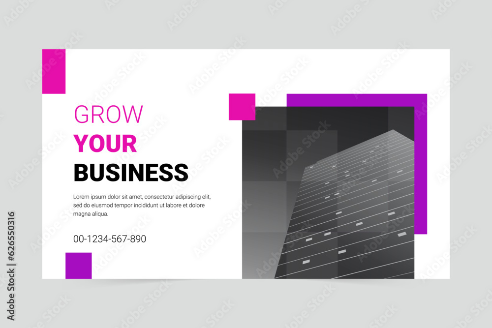 Fototapeta premium Simple grow your business social media cover templates