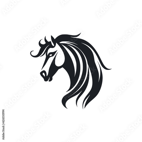 simple horse farm lineart wild animal logo vector illustration template design