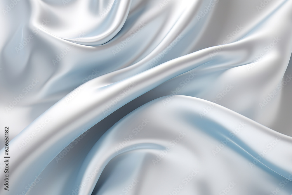 Fototapeta premium A white and blue satin texture cloth generative ai
