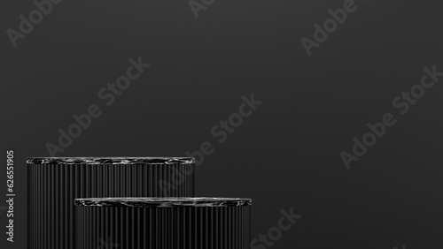 luxury black marble podium display  perfect for showcasing product  cosmetic  abstract minimal background  3d rendering